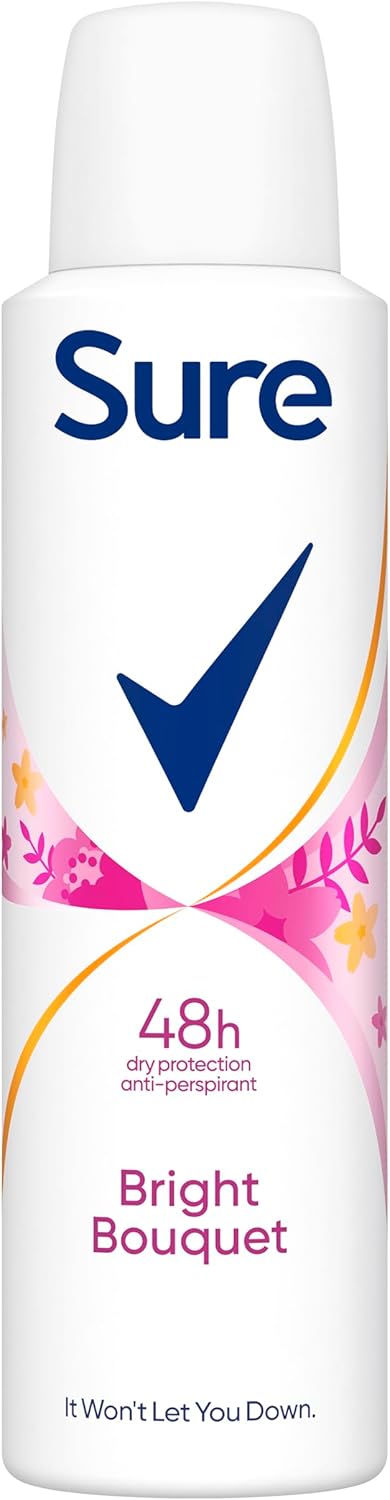 6 x Sure Anti-Perspirant Aerosol Bright Bouquet 150 Ml