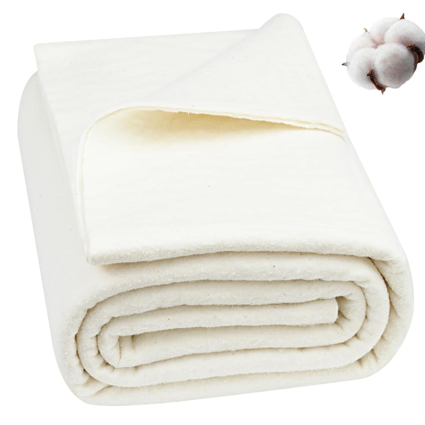 SHJKBST Soft Natural Cotton Light Weight Batting Cotton Warm Sewing Batting for Quilts, Comfortable Touch 100% Cotton, Craft and Wearable