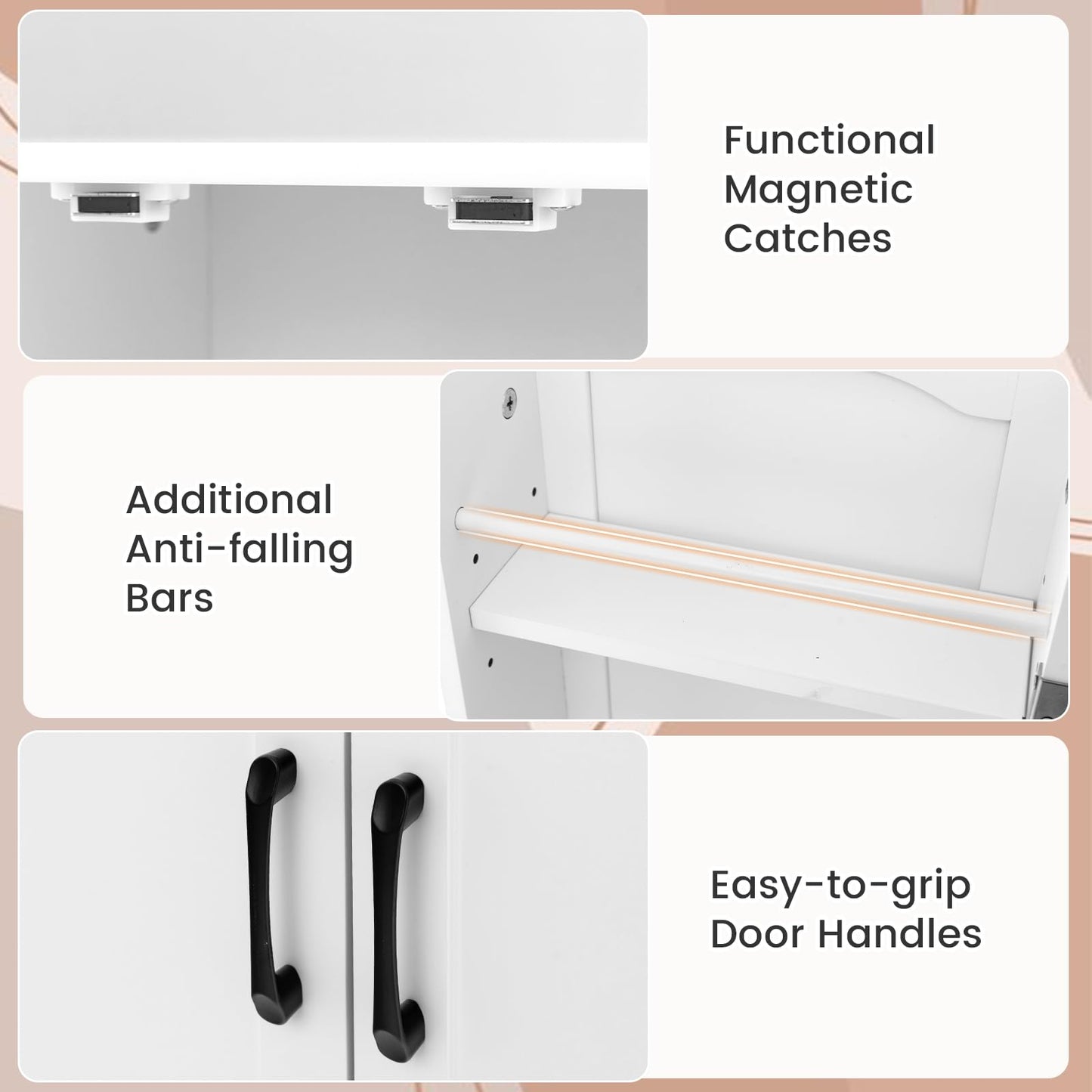 GiantexUK Kitchen Cupboard, Wooden Buffet Pantry Cabinet with 17 Shelves and 2 Doors, Multifunctional Storage Organizer for Living Room Dinning Room