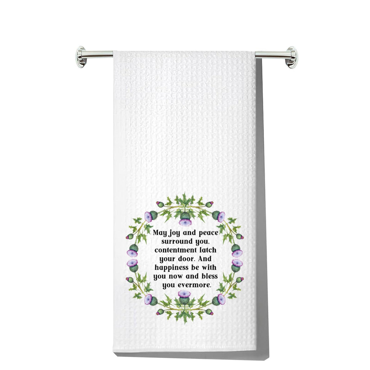 MYSOMY Scottish Thistle Kitchen Towel Scottish Blessing Towels Scottish Highlander Gifts Scotland Towel Scottish Blessing Gifts (May joy UK)