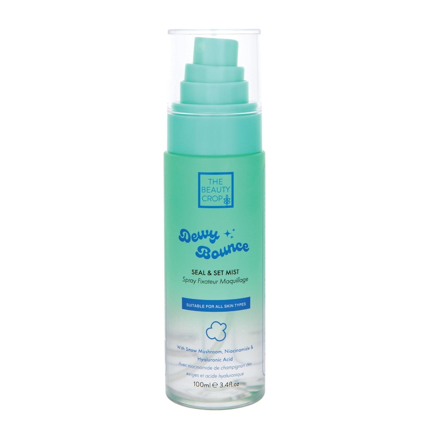The Beauty Crop Dewy Bounce Seal & Set Mist - Hydrating Setting Spray for Radiant Glow, Smudge Proof, Transfer Resistant, Vegan Friendly - 100 ml