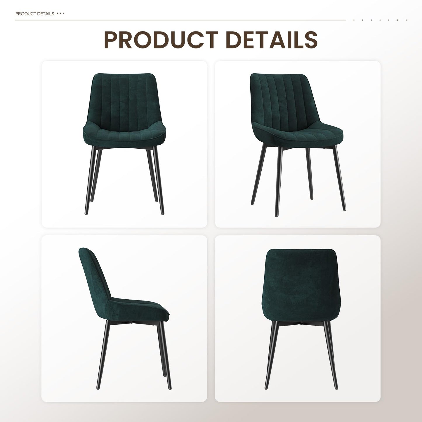 COLAMY Velvet Dining Chairs Set of 6, Velvet Chairs for Dining Room with Metal Legs and Thick Seat Cushion