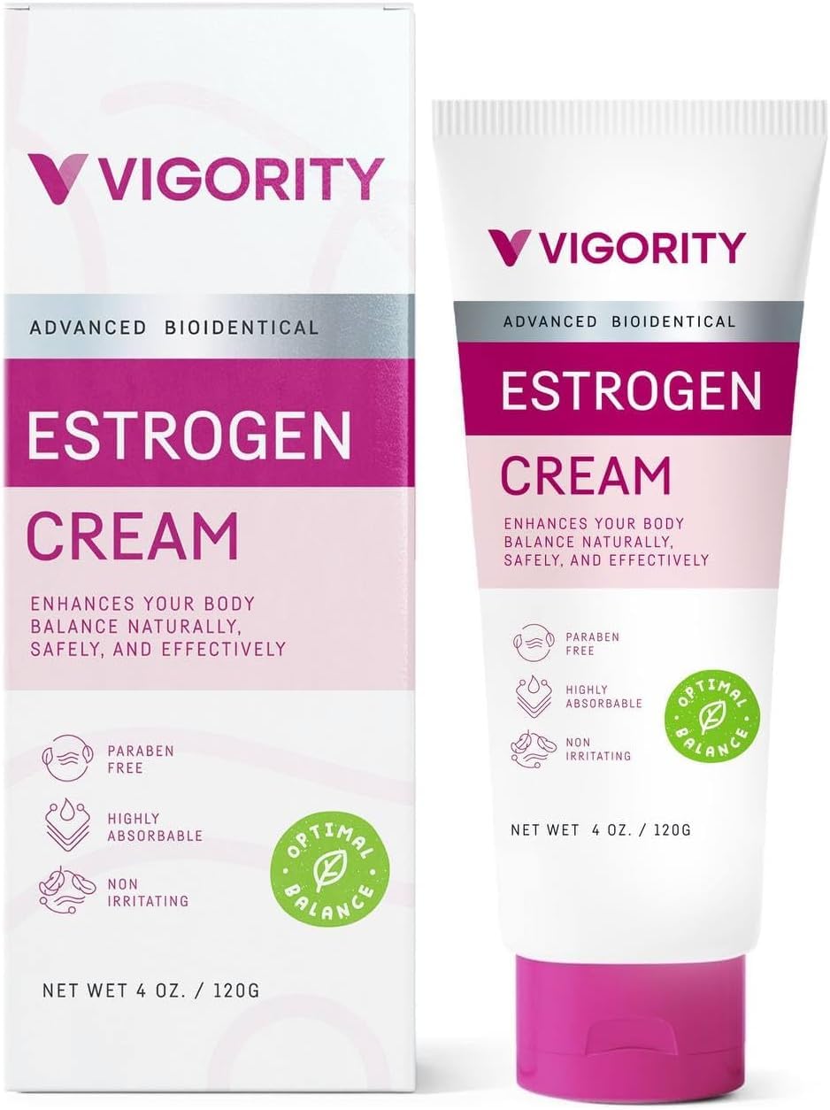 Estrogen Cream For Women, Natural Bioidentical, Hot Flashes Menopause Relief, Estrogen Cream With Wild Yam, Menstrual Cycle & Body Balance Support,