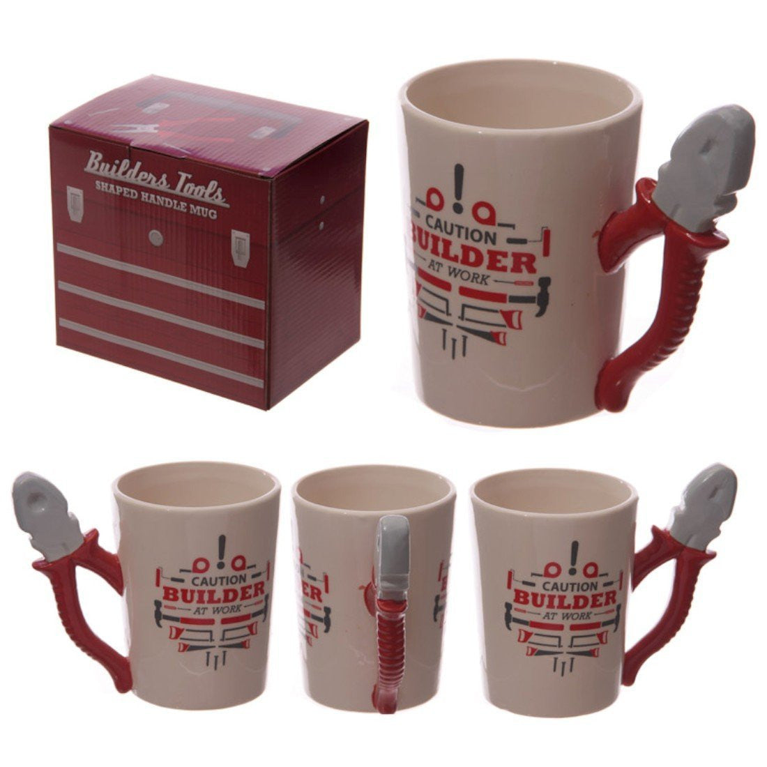 Funky Builders Pliers Shaped Handle Ceramic Mug Christmas Gift Idea