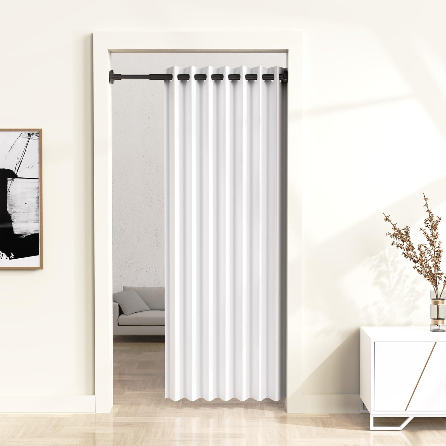 WELDUN Extendable Shower Curtain Tension Rod 48-154CM No Drill Rod