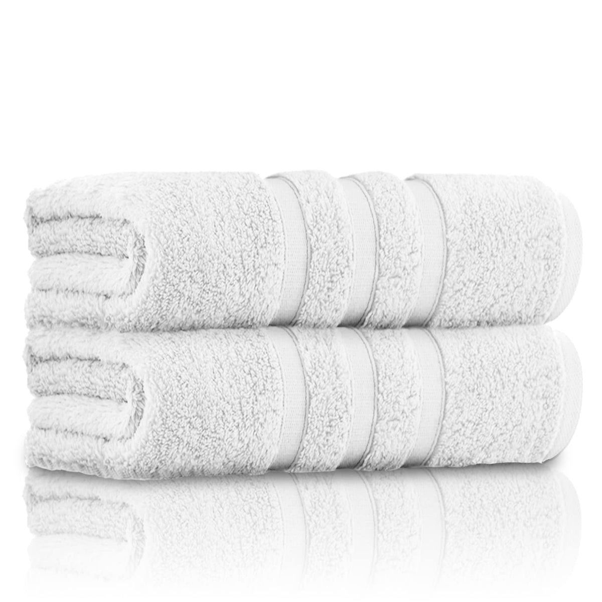 GC GAVENO CAVAILIA 100% Ringspun Cotton, Luxury 550 GSM Zero Twist Sheets, Egyptian, White, 70x120 Bath Towel