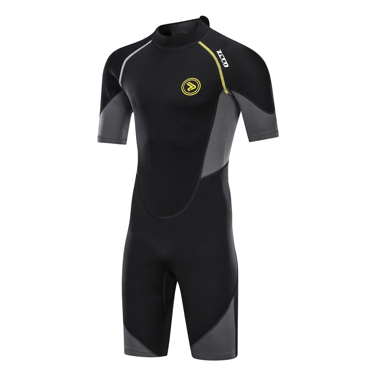 ZCCO Men's Shorty Wetsuits 1.5mm Premium Neoprene Back Zip Short Sleeve for Scuba Diving,Spearfishing,Snorkeling,Surfing (Medium)