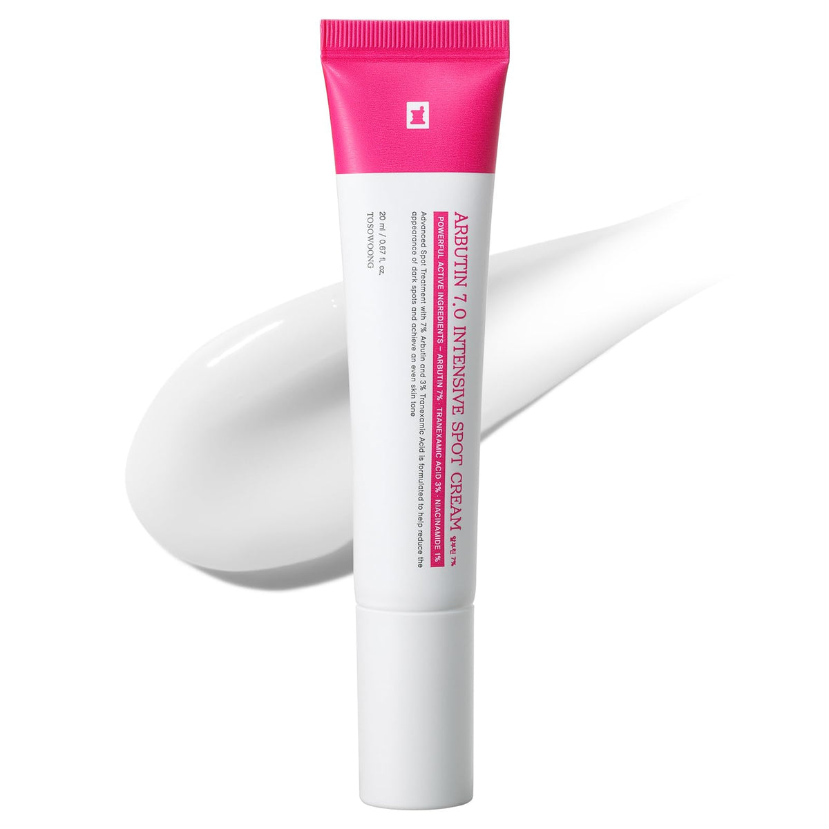 TOSOWOONG Arbutin 7% Intensive Spot Cream with 70,000ppm Arbutin, 3% Tranexamic Acid, 1% Niacinamide, Glutathione, Gentle Skincare for an Even-Looking