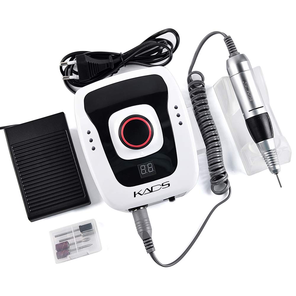 KADS 300-35000RPM White Electric Nail Art Drill Pen Machine Set for Manicure Pedicure Tools and Equipment