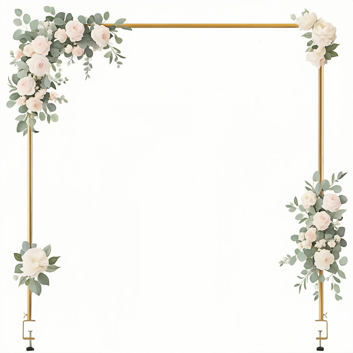 Over The Table Rod Stand with Clamps, Adjustable 47"-102" Length Table Hanging Rail, Metal Tabletop Flower Arch Stand for Wedding Birthday Party