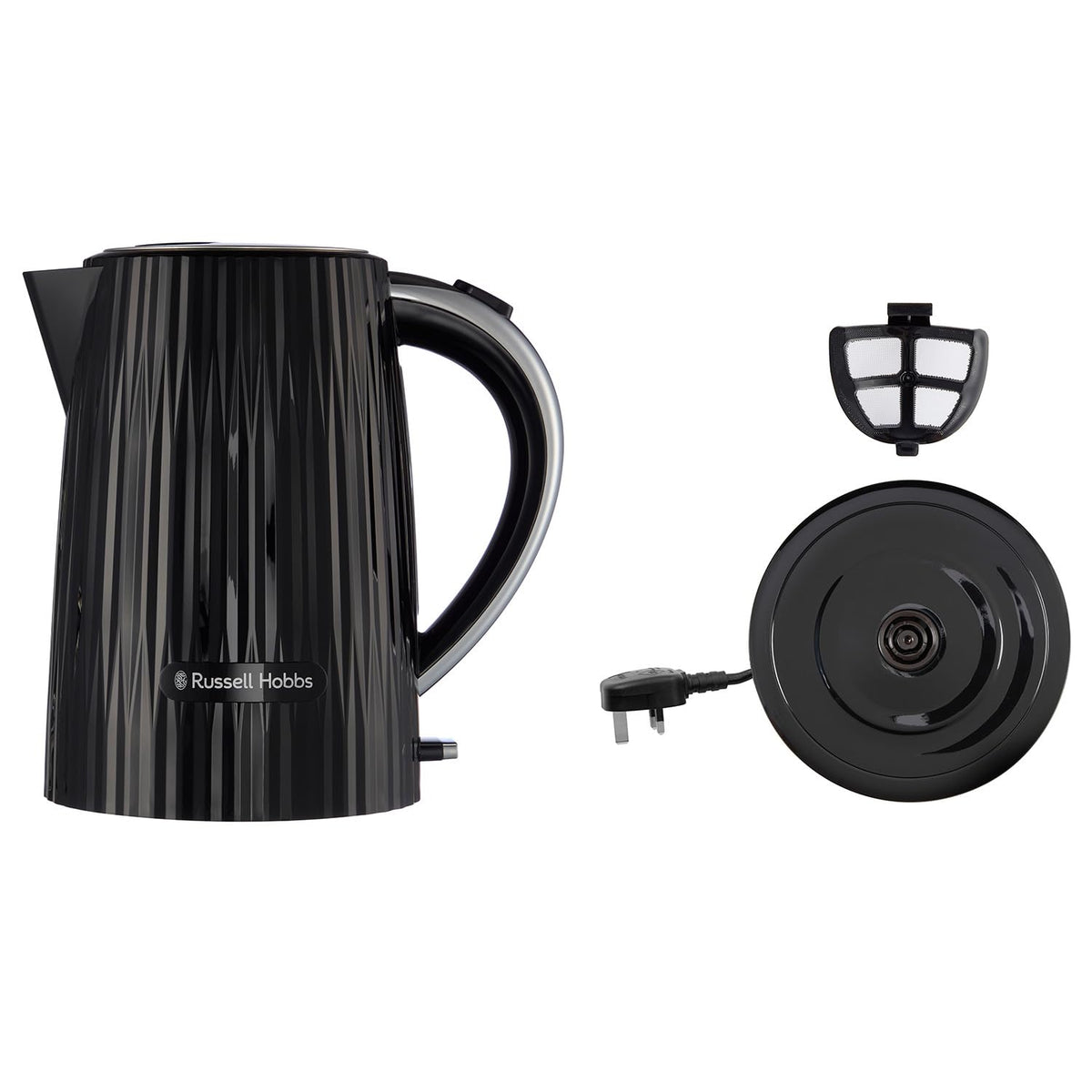 Russell Hobbs Electric Kettle (Hot Water, Tea or Coffee, 1.7L, Push to open lid, Perfect pour spout, Removable washable filter, Illuminated switch,