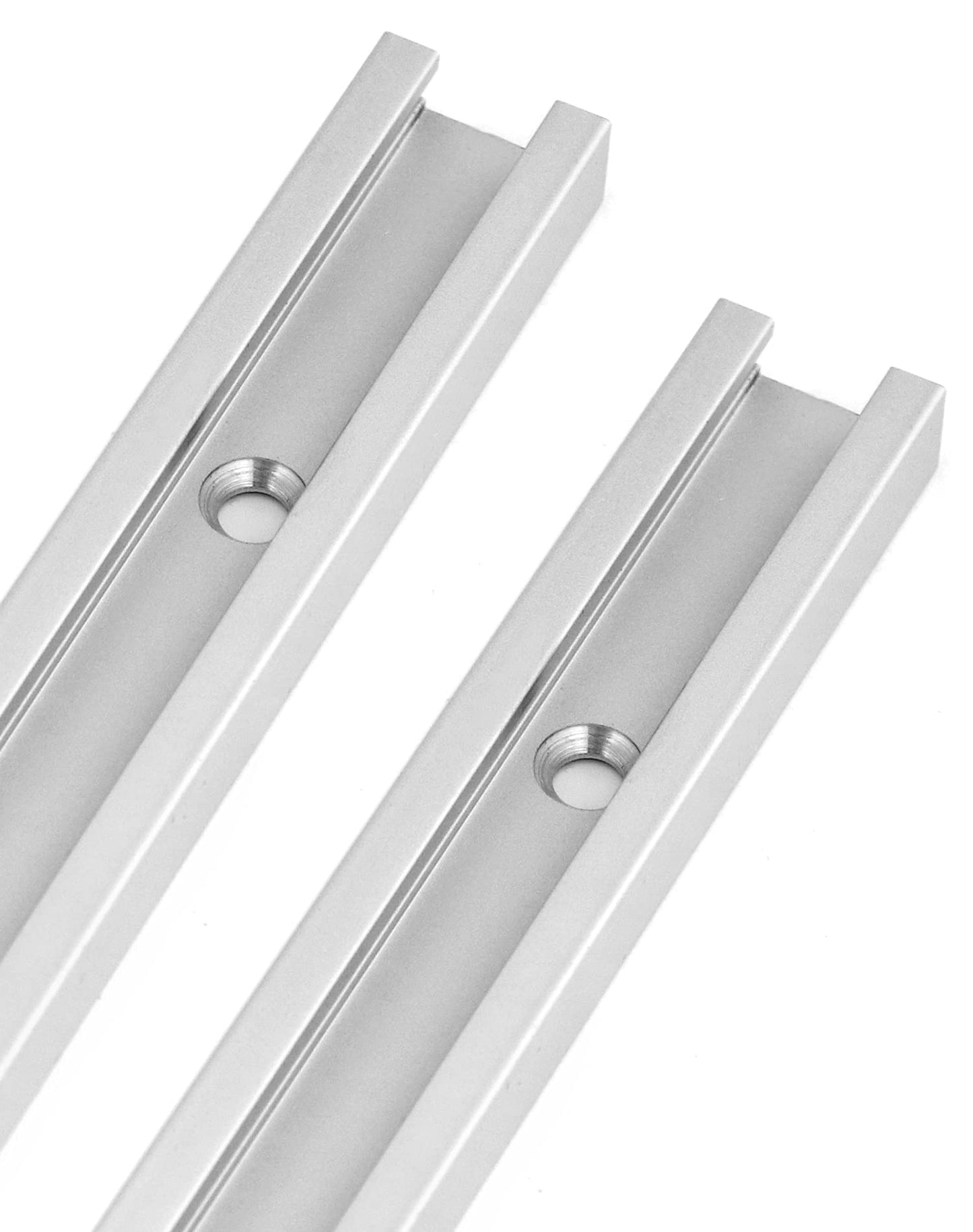 QWORK? 2 Pack T Track Rail Aluminium Extrusion, 24" 600mm, Double Cut Design, for T-bolts, Clamps, Sliding Blocks