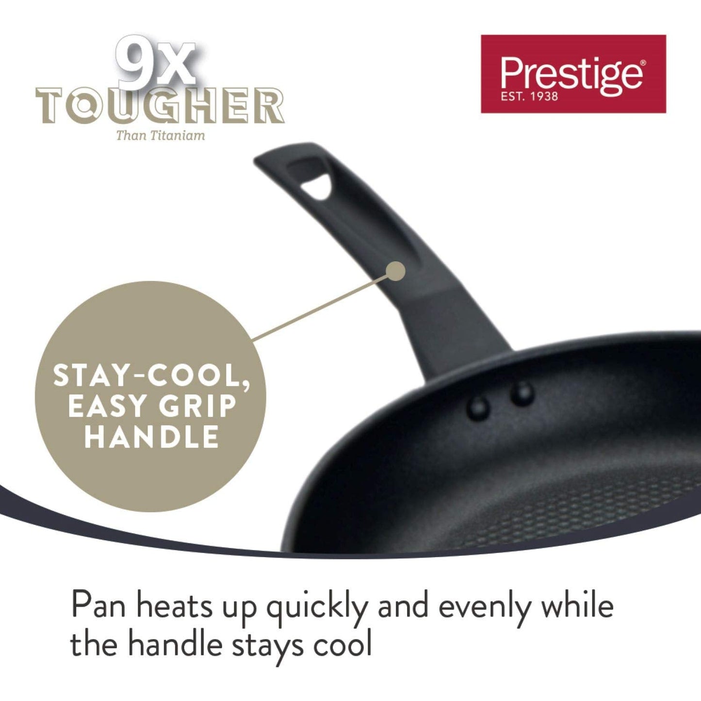 Prestige - 9x Tougher - 3 Piece Saucepan Set - Durable Cookware - Superior Dimpled Non-Stick - Induction Suitable - Dishwasher and Oven Safe - Glass