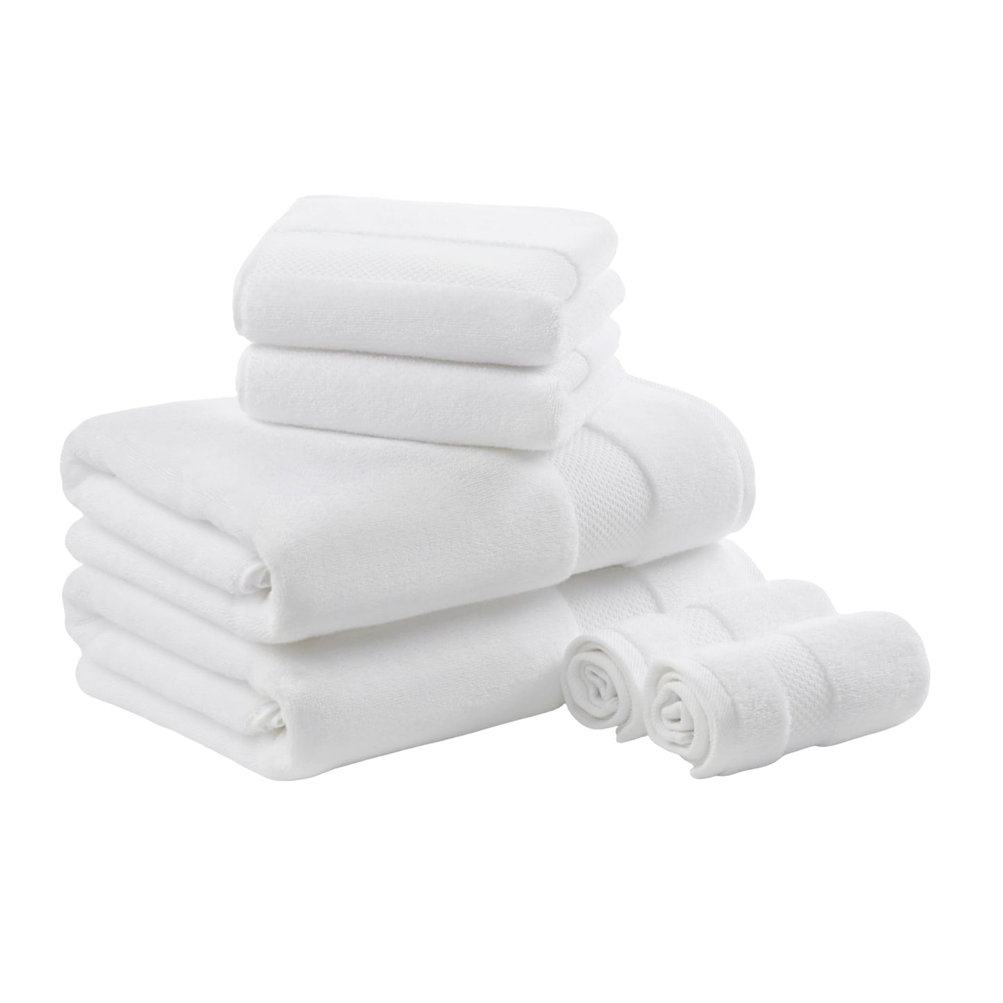 MADISON PARK SIGNATURE Turkish 100% Cotton 600Gsm Luxury Premium Thick Soft Abosorbant Hotel Bathroom Towel Set Shower Hand Face Washcloths, Assorted
