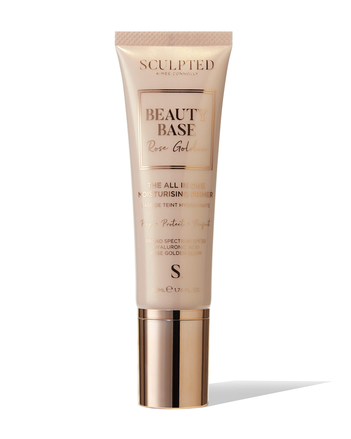 Beauty Base All-in-One Moisturising Primer from Sculpted by Aimee (Rose Golden) - 50ml 3-in-1 Hydrating Primer with SPF 30 That Preps, Protects and