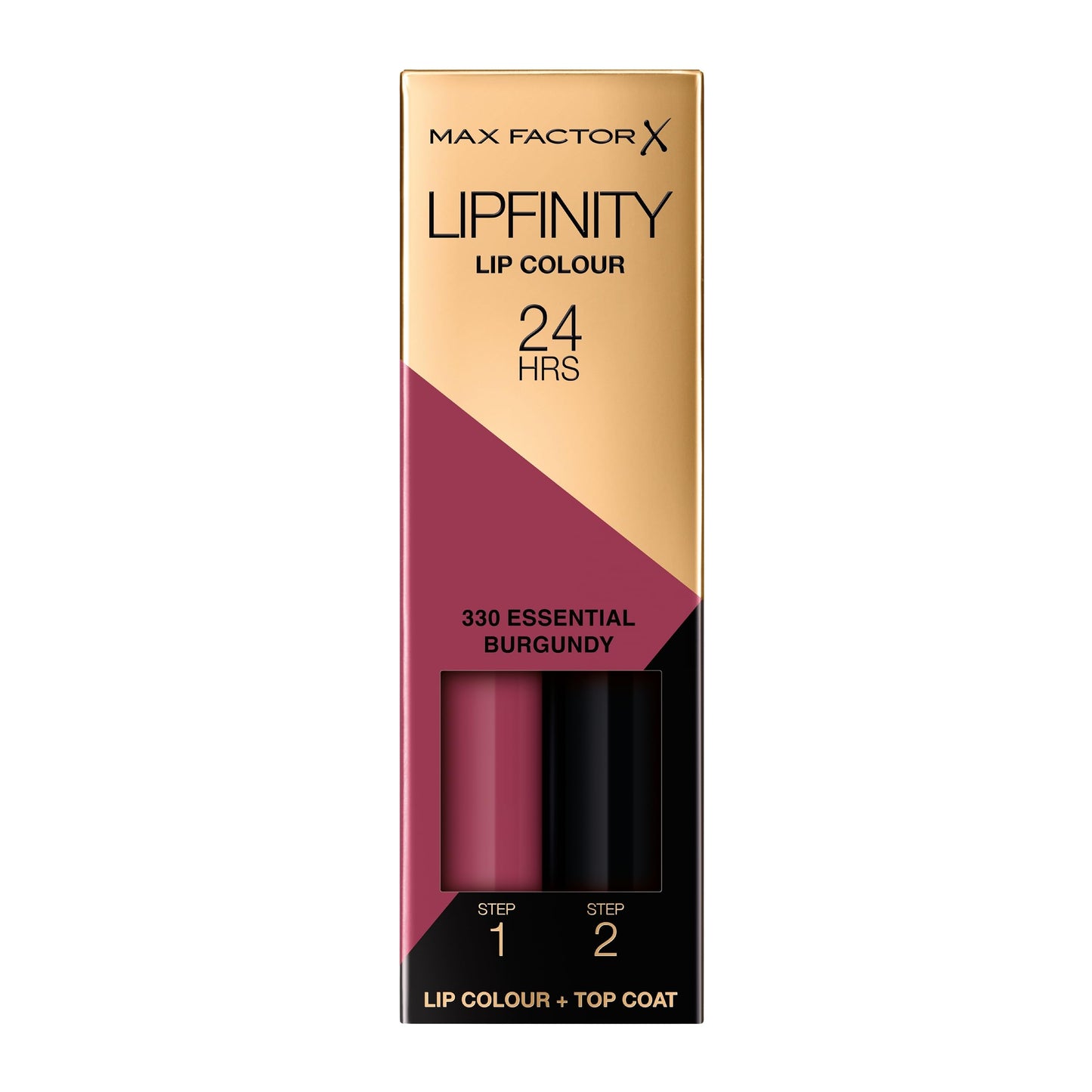 Max Factor Lipfinity Essential Burgundy, Long-Lasting, Two Step Lipstick, Vibrant Colour, Hydrating, Lasts 24 Hrs, Matte Lip Colour With Glossy Top