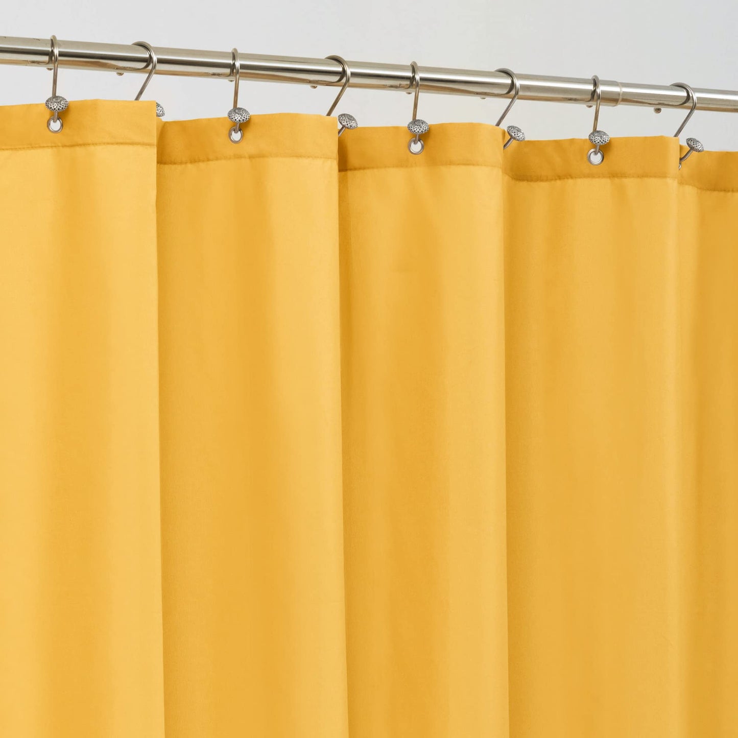 ALYVIA SPRING Yellow Shower Curtain or Liner with 3 Magnets - Soft Hotel Quality Fabric Shower Curtain for Bathroom, Light-Weight & Machine Washable -