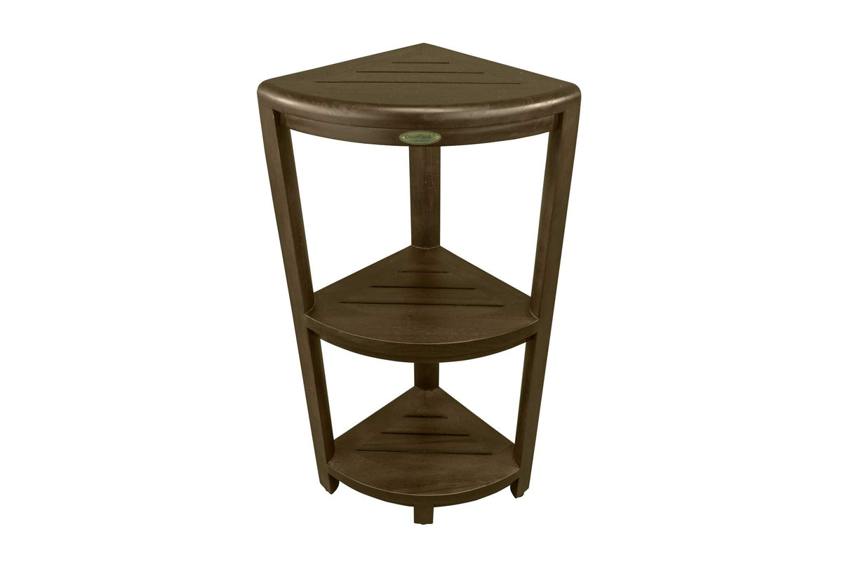 Decoteak Oasis 3-Tier 1 Corner Shower Shelf 1 32H x 12W x 12W Brown