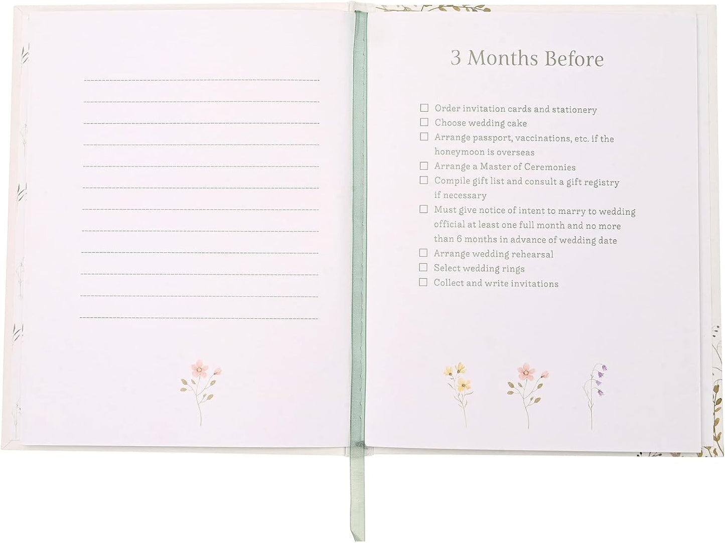 Love Story - Wildflower Wedding Planner - Planning Book and Organiser for the Bride - Engagement/Bridal Shower Gifting for Couples - H: 21cm x W: 16cm.