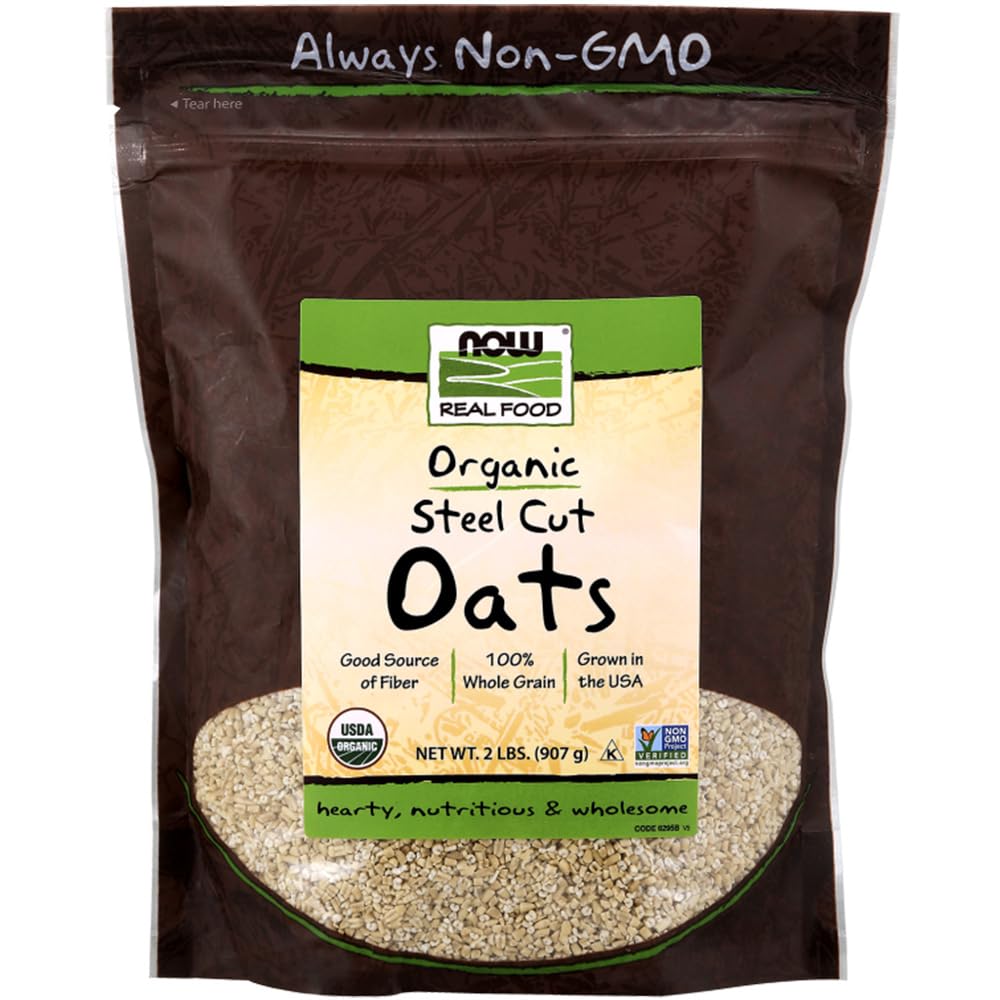 Now Foods, Organic Steel Cut Oats, 907g, Soy Free, Vegan, Non-GMO