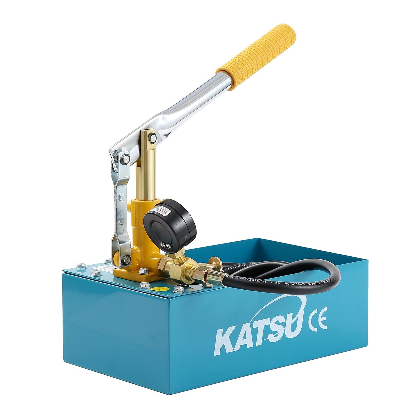 KATSU Pipeline Pressure Test Pump, Manual Hand Power Hydraulic 5L 0-50Bar Leakage Tester for Water Pipe System Installation Inspection 318927
