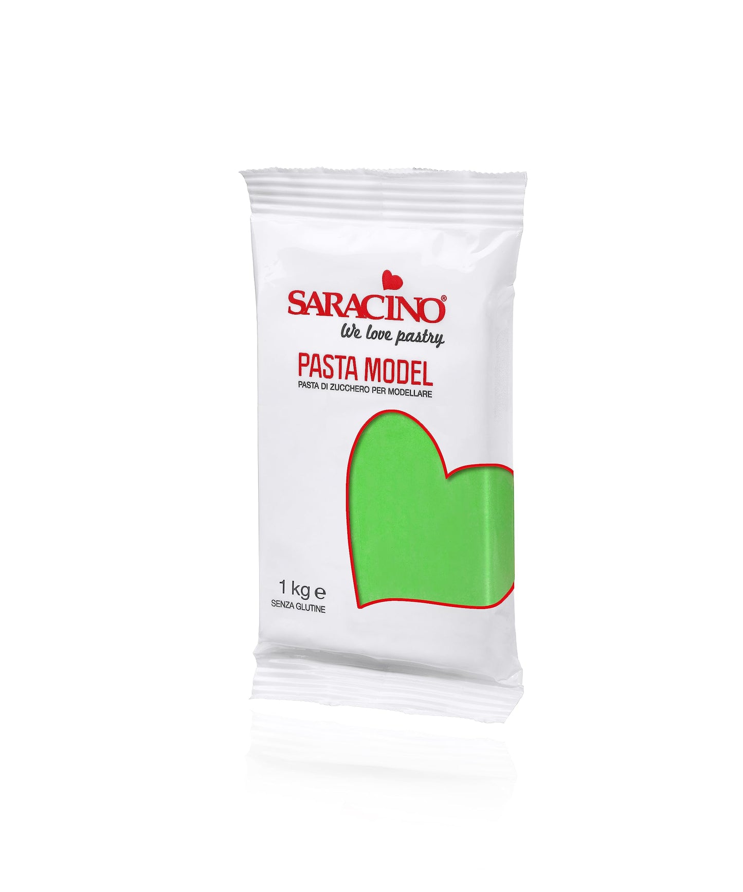 Saracino Sugar Paste Model Light Green Modelling Paste 1 kg Gluten Free Made in Italy