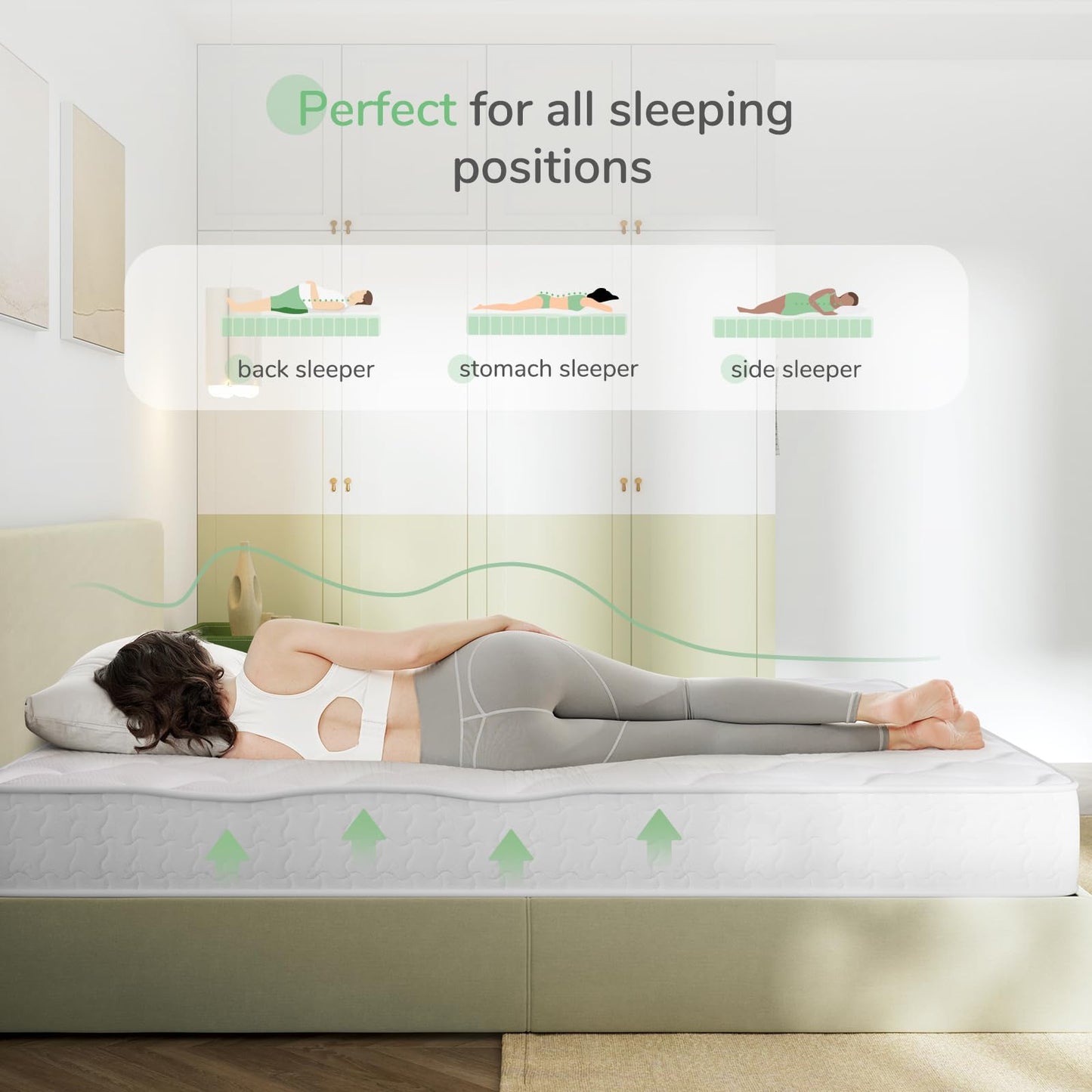 Novilla Double Mattresses, 8 Inch Pocket Sprung Mattresses with Breathable CertiPUR-US Foam and Skin-friendly OEKO-TEX Fabric