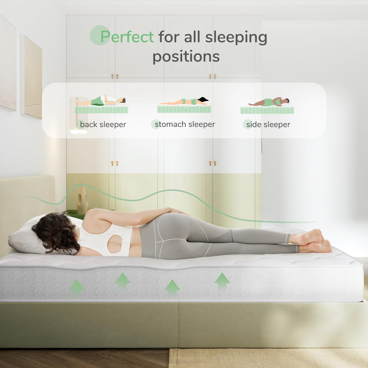 Novilla Double Mattresses, 8 Inch Pocket Sprung Mattresses with Breathable CertiPUR-US Foam and Skin-friendly OEKO-TEX Fabric