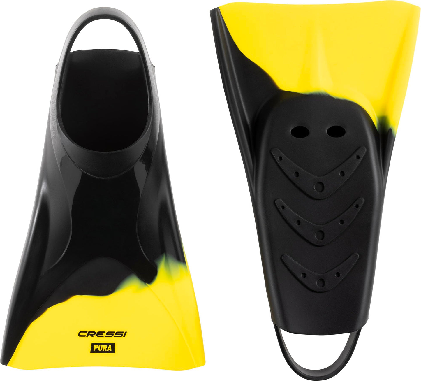CRESSI Adult Swim Fins - Flexible Silicone for Comfortable and Durable Use, Black/Yellow, 35/38 - Pura: Designed in Italy