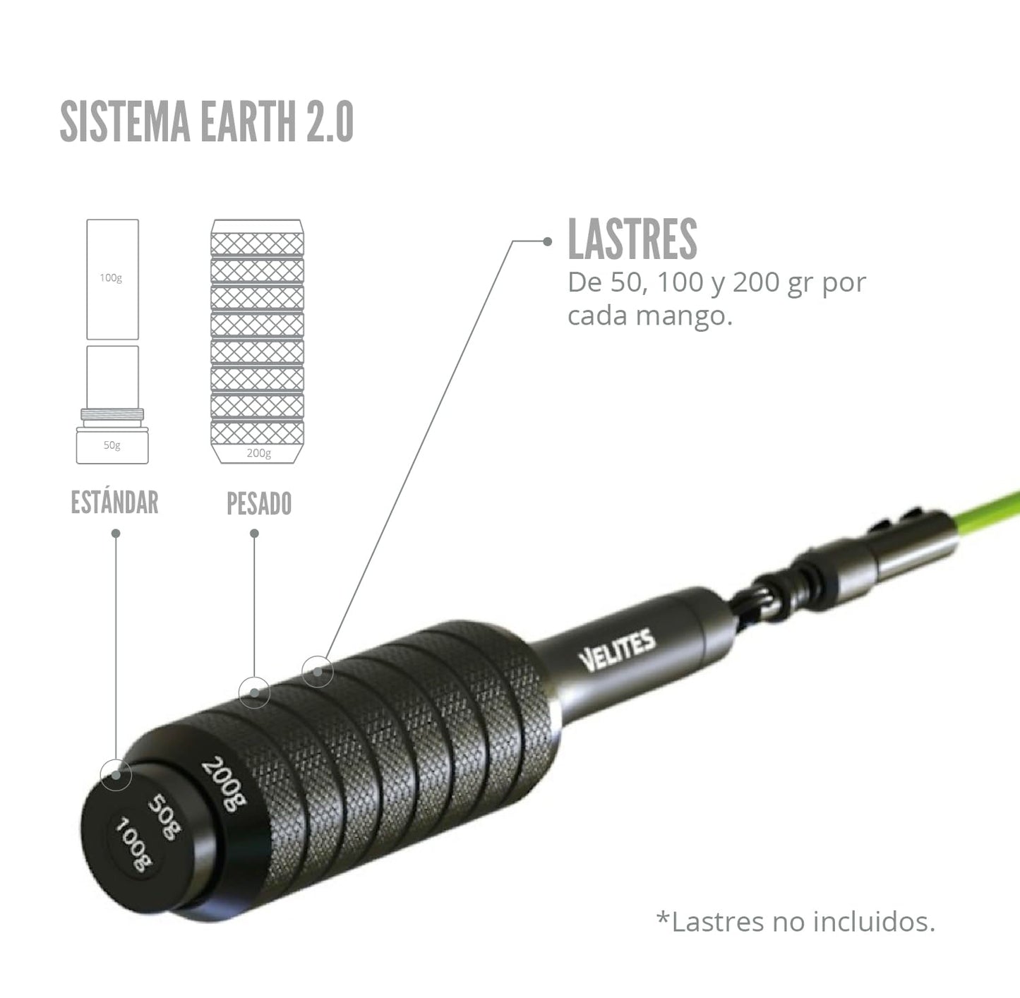 Velites Earth 2.0 Weighted Skipping Rope for Crosstraining, Boxing and Fitness I (Limited Edition) I Ideal for Maximizing Muscle Effort | Aluminium