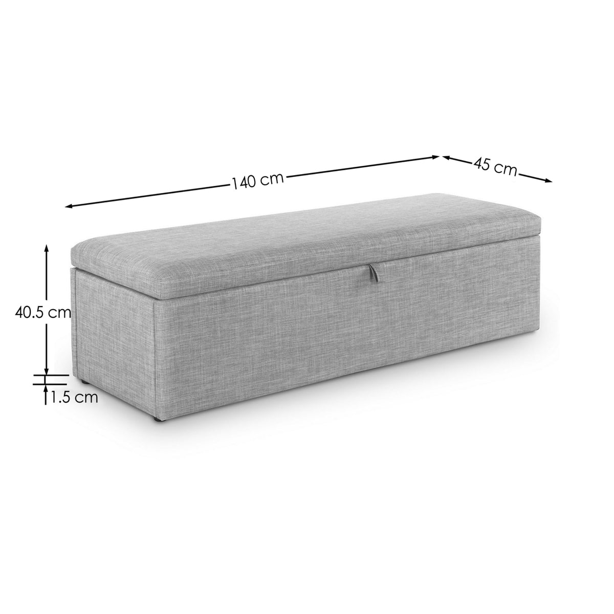 Julian Bowen Sorrento Blanket Box, Light Grey