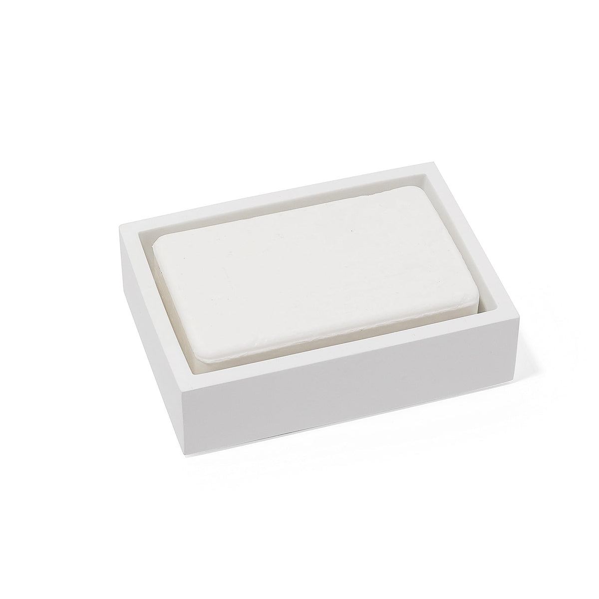YEW DESIGN - Matte White Square Soap Dish for Bathrooms and Kitchens (Square White)