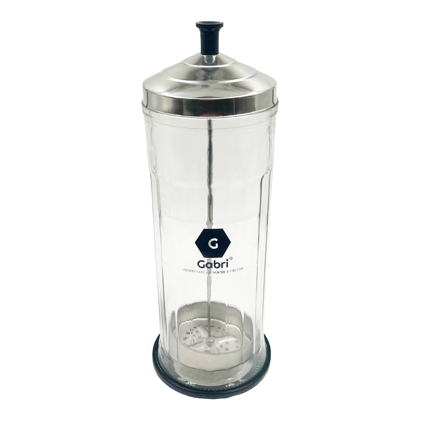 Gabri Disinfectant Jar,Glass Disinfectant Jar, Nail Tool Steriliser with Removable Basket, Barber Disinfectant Jar, Stainless-Steel Parts,