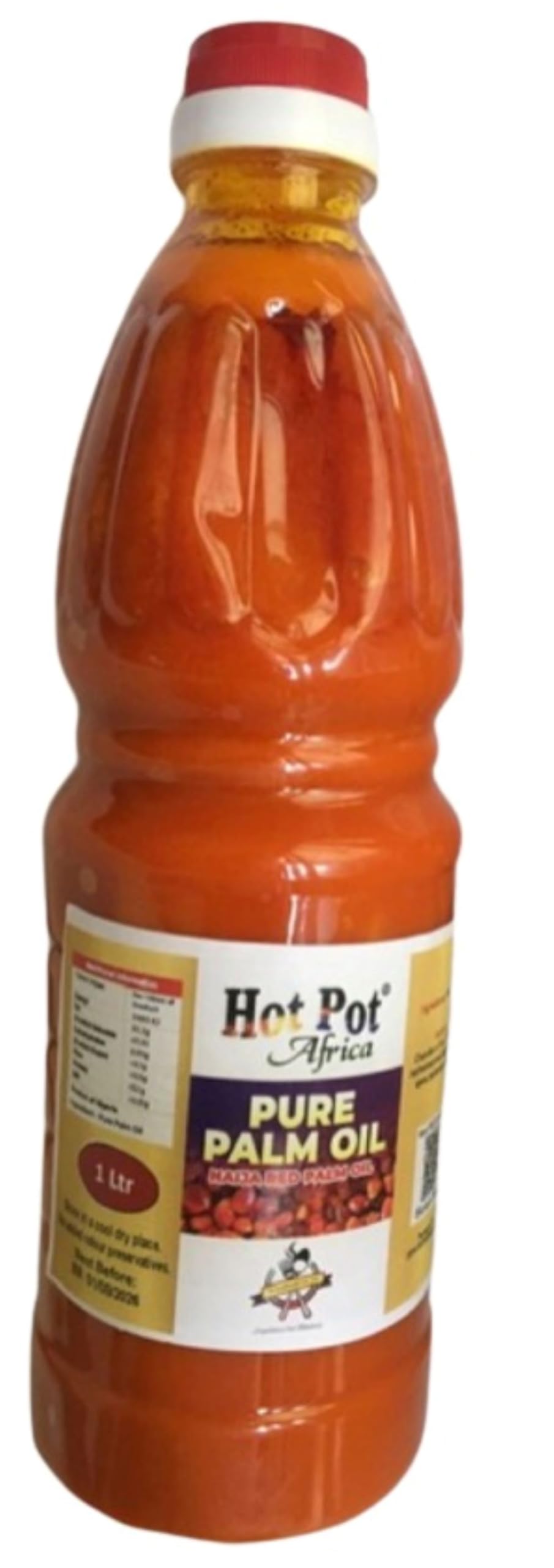 Hot Pot Africa Pure Palm Oil for cooking, Red Palm Oil from Nigeria (1 litre)