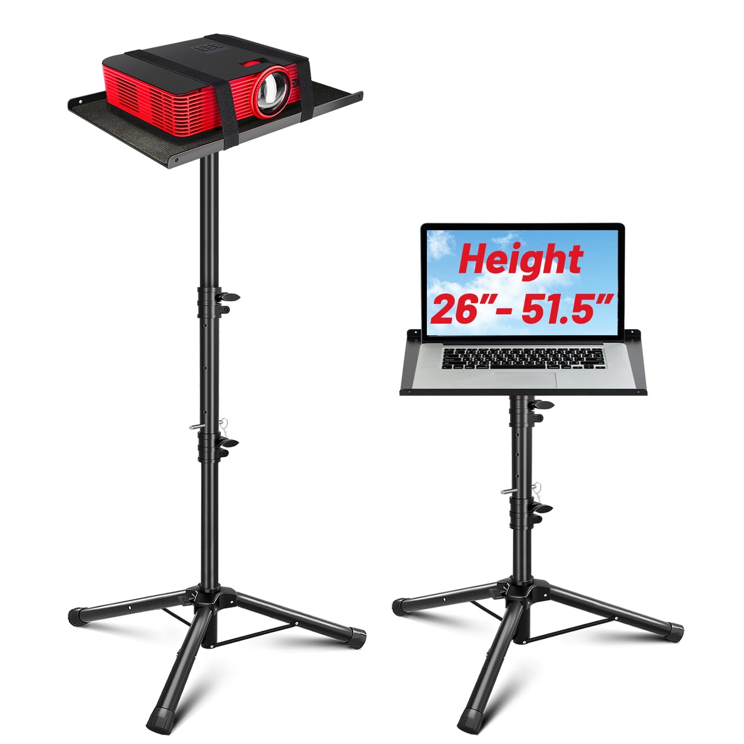 CAHAYA Projector Tripod Stand Laptop Stand Portable Projector Laptop Stand Multifunctional DJ Rack Stand with Adjustable Height for Outdoor Movies,