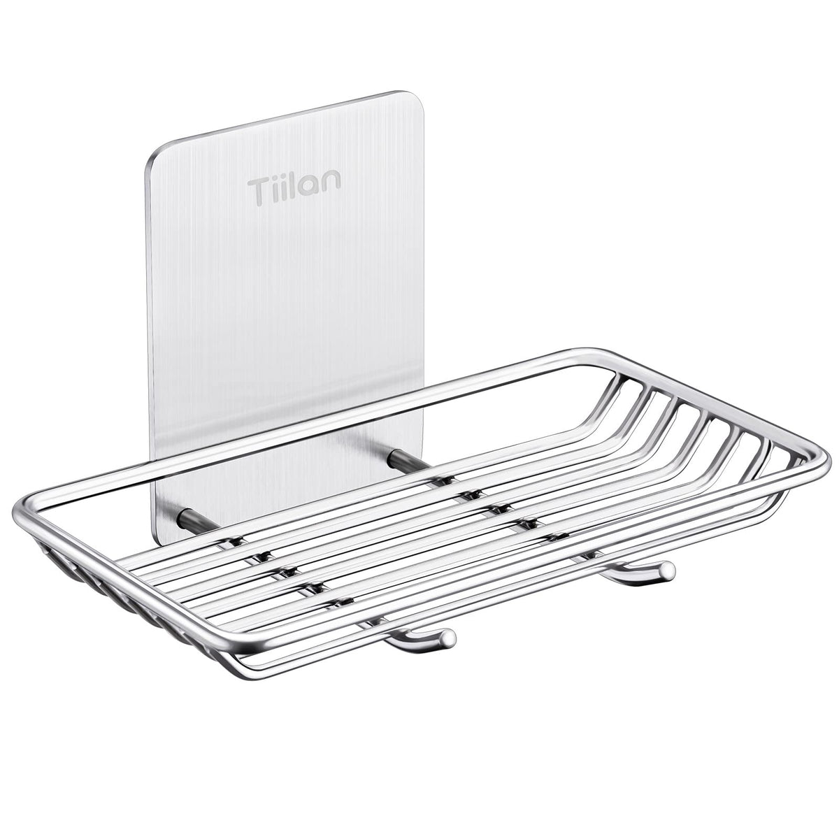 Tiilan Self Adhesive Bar Soap Dish for Shower, Bathroom Soap Holder Wall Mount ? Stainless Steel, Silver