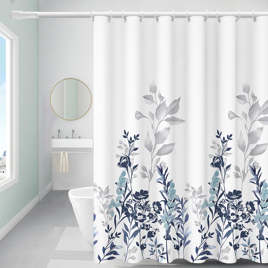 Tennove Shower Curtain 220x200cm Drop Mildew Resistant Waterproof Thick Heavy Duty Polyester Bathroom Shower Curtain Liner Long Washable Decorative