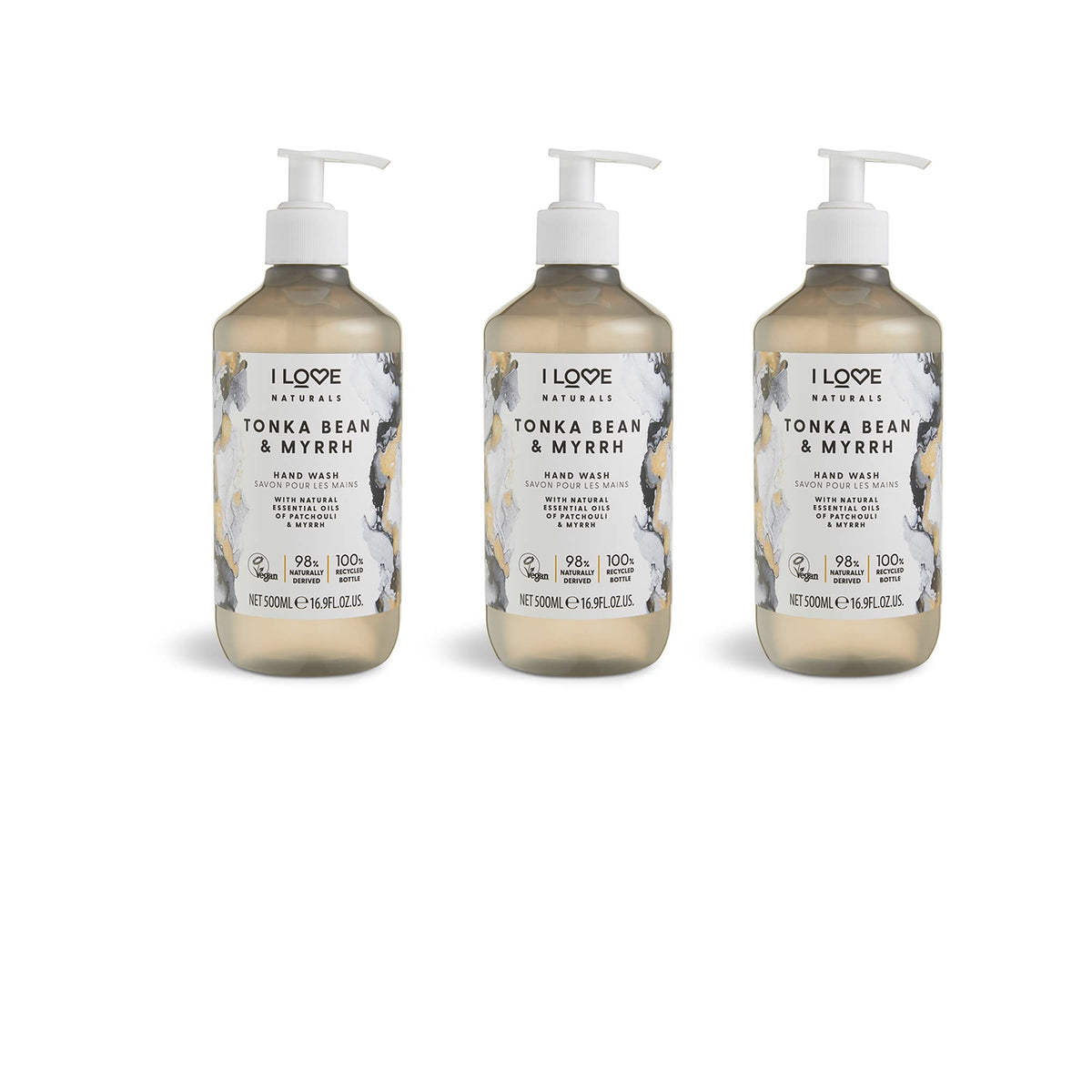 I Love Naturals Tonka Bean & Myrrh Nourishing Hand Wash - Patchouli & Myrrh Oils, Gentle Cleanser with Essential Oils, Vegan, Moisturising & Scented