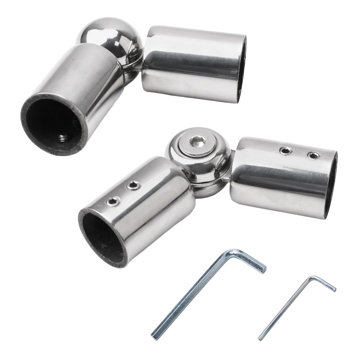 UFURMATE Hinged Elbow Connector, 2Pcs Stainless Steel Curtain Rod Elbow Connectors Curtain Pole Joint Connector Curtain Rod Corner Connector from 90
