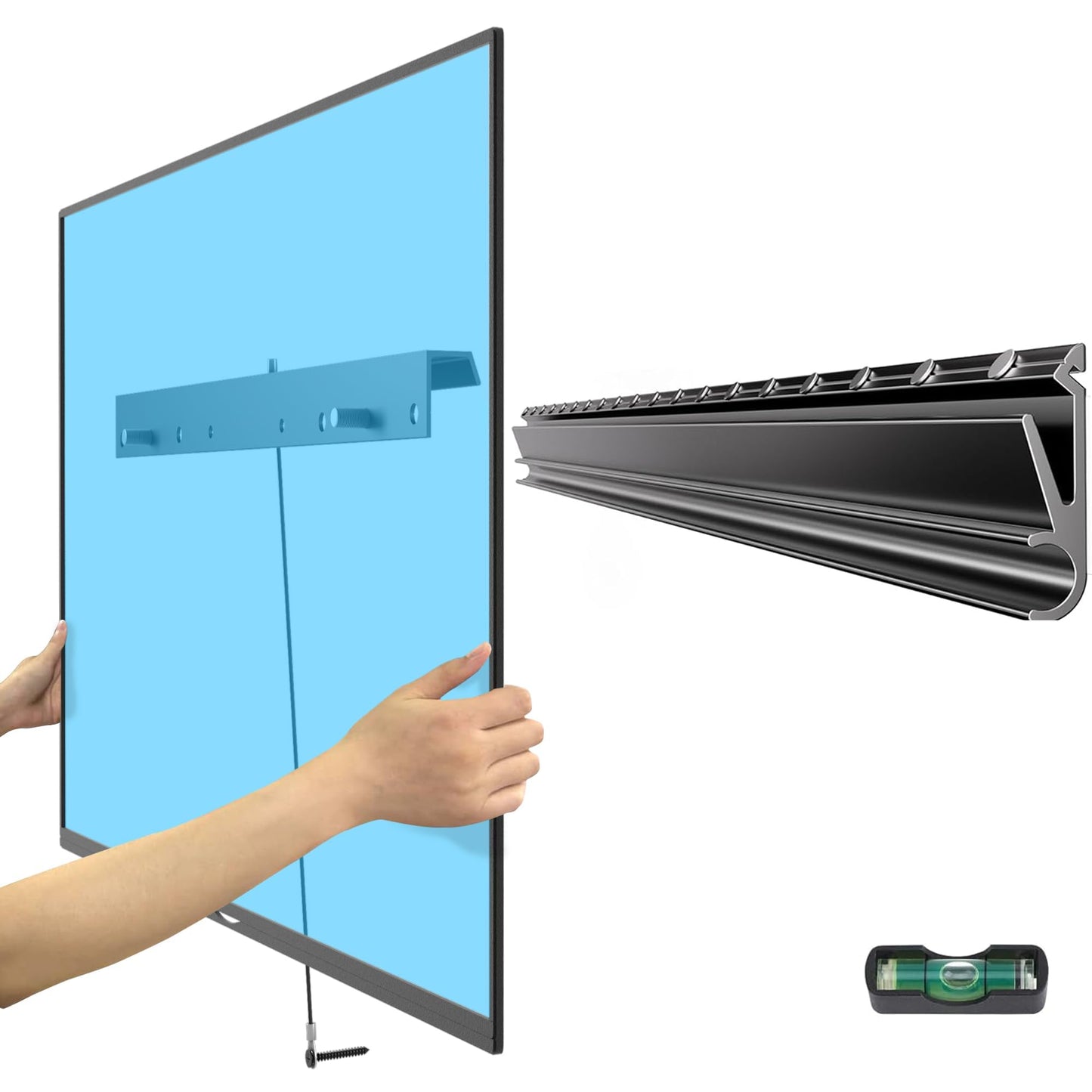 Aetubree Studless Drywall TV Mount,No Drill TV Wall Mount for 26-55 inch Flat Screen TVs, Ultra Slim TV Wall Brackets for Universal TV Up to 80lbs,