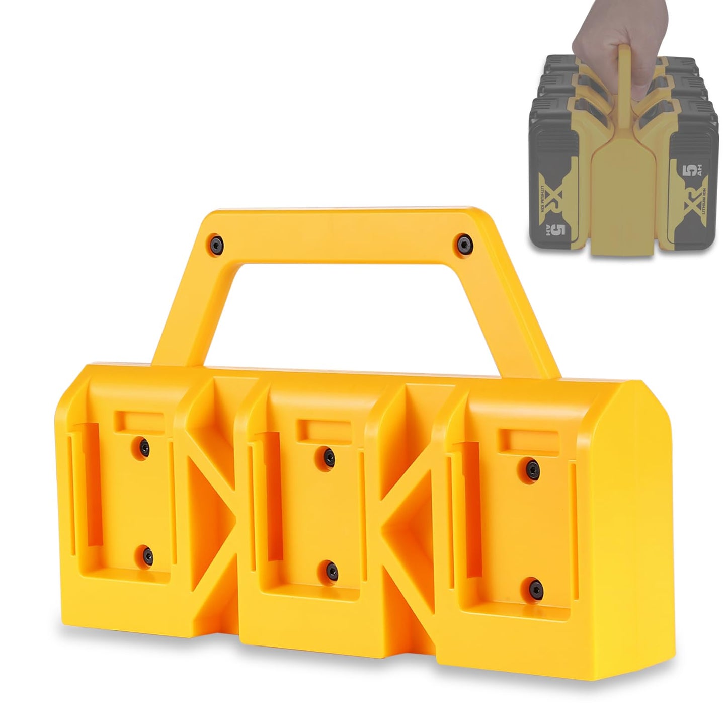 Portable Battery Holder for De.Walt, Battery Holder with Wall Mount for 18V/54V De.Walt Batteries Storage, 6-Slots, Heavy Duty ABS Carrying Organizer