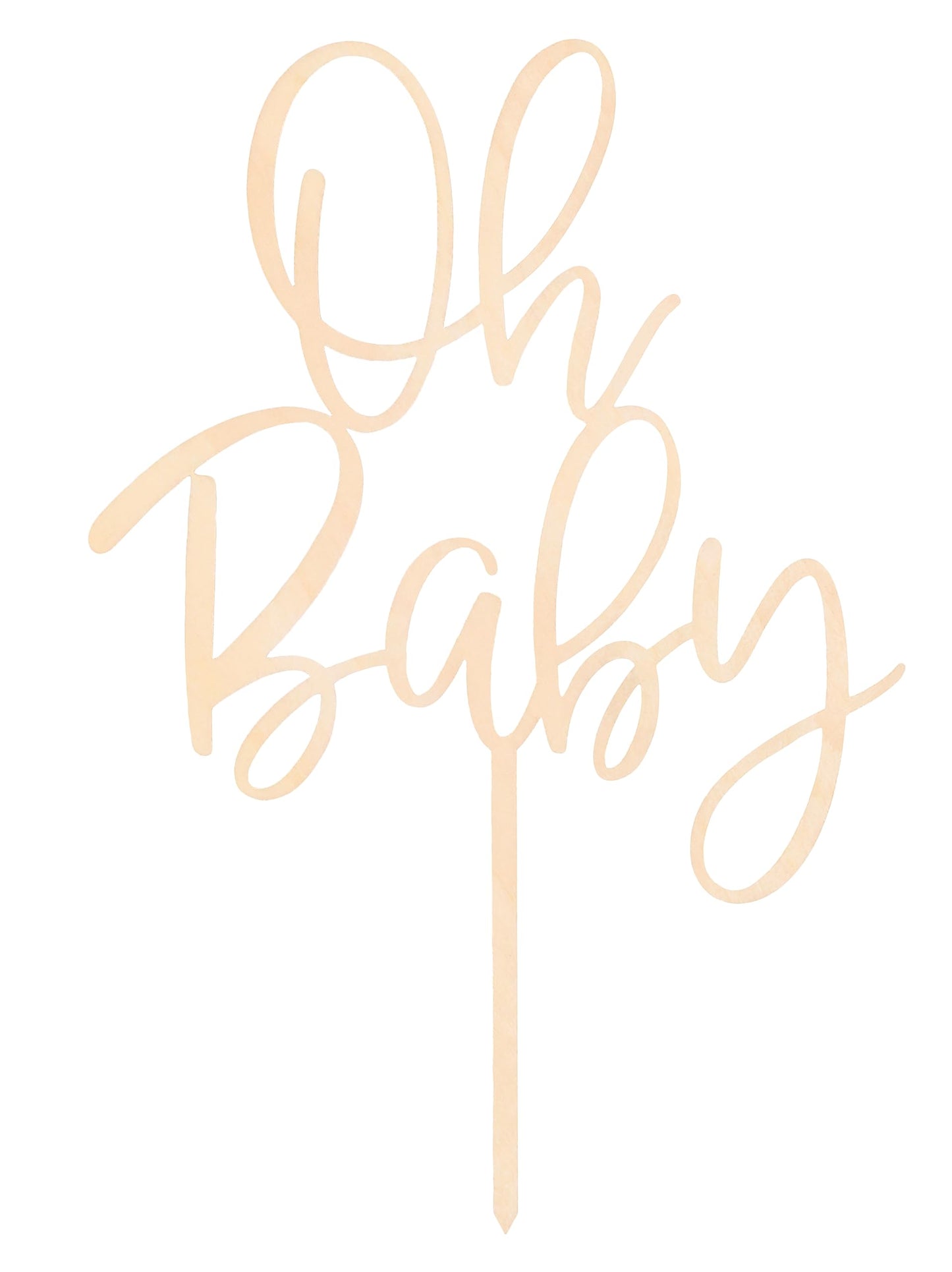 LOVENJOY Oh Baby Cake Topper for Baby Boy Girl Shower Cake Decorations, Rustic Wood