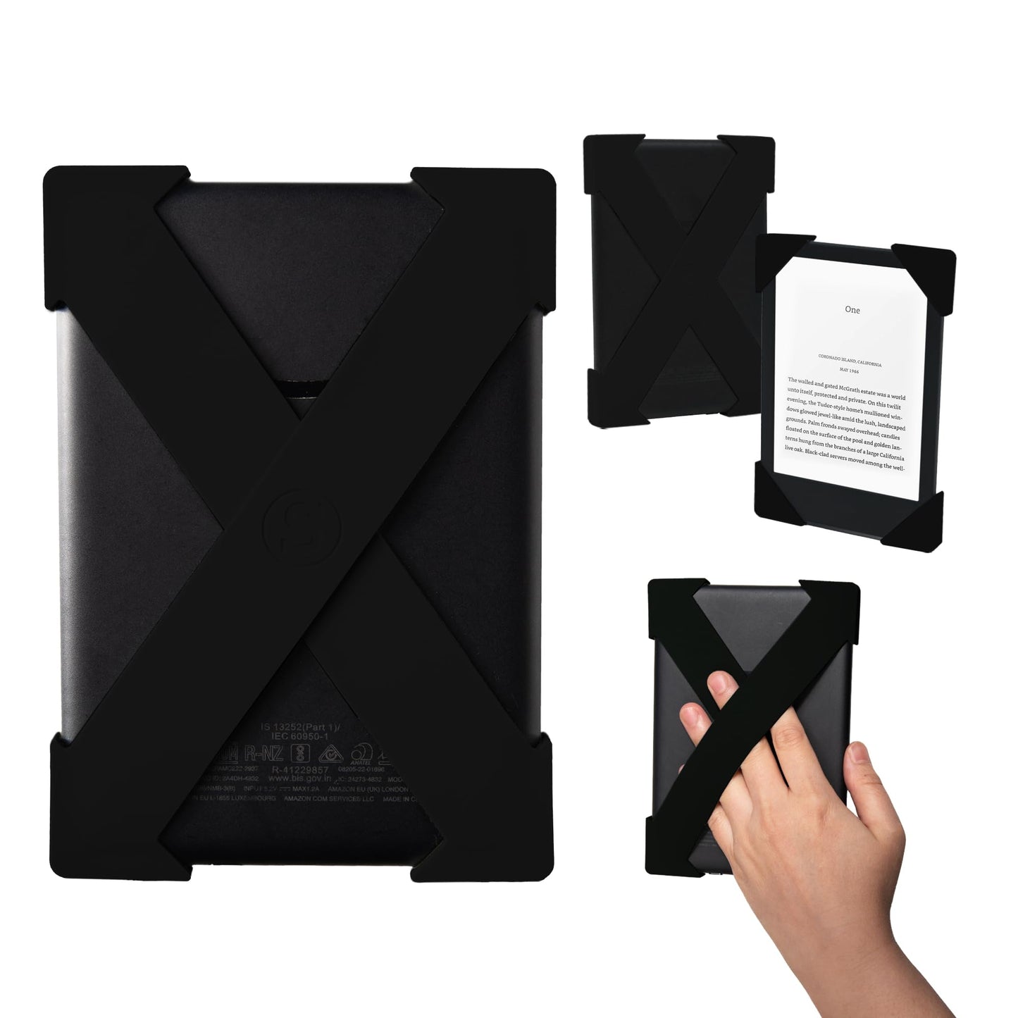 Strapsicle Hand Strap for Kindles & Kobos ? Fits Paperwhite Gen 11/12 (6.8?/7?), Signature Edition ? Colorsoft ? 2 Pack ? Large ? Black