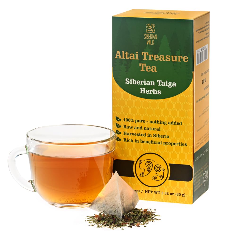 Siberian Wild Altai Treasure Tea ? Siberian Taiga Caffeine-Free from Siberia ? 20 Large teabags ? Black Currant Leaf Wild Raspberry Altai Rosehip Ivan