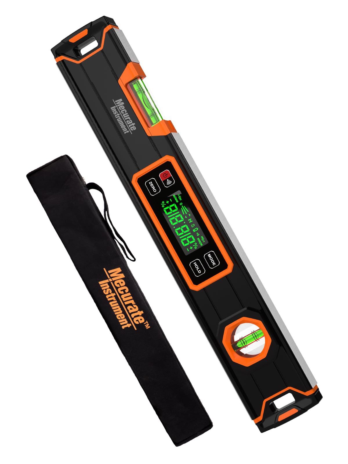 Mecurate 15.7-Inch Digital Level, Professional Smart Precision Torpedo Level Tool, Bright LCD Display, Audible Alerts, Magnetic Bottom, Dust Water