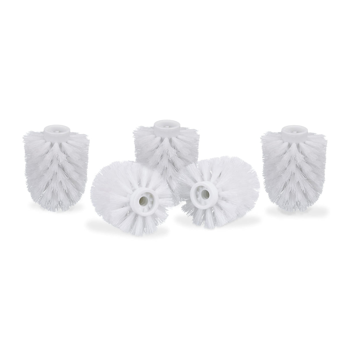 Relaxdays toilet brush head in a set of 5, loose toilet brushes 9.5 mm thread, replacement brush head diameter 9 x 7 cm, white