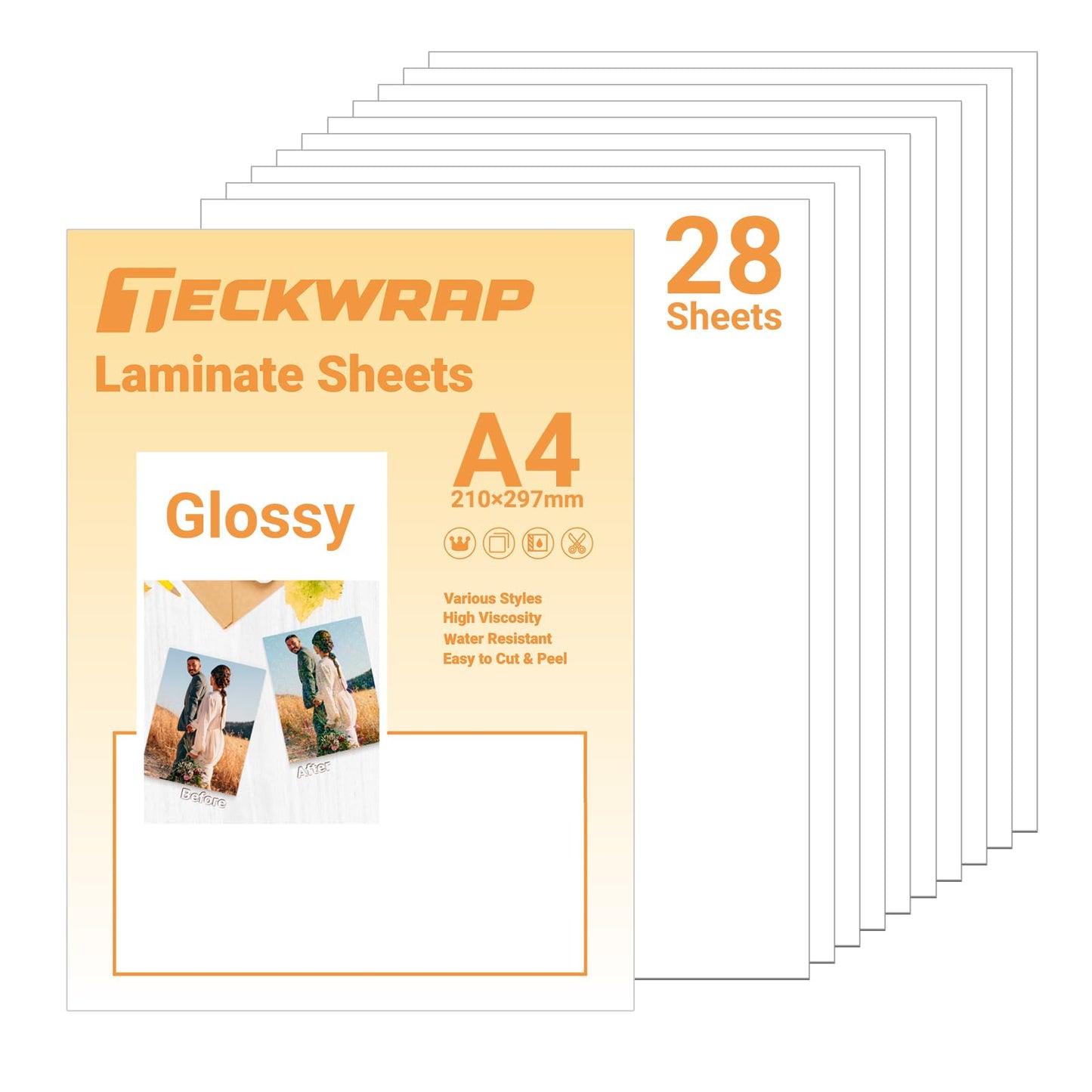 TECKWRAP Self Adhesive Laminating Sheets Clear Sticker Paper for Inkjet Printer Clear Overlay Vinyl Photo Paper for Printable Vinyl Lamination Sheets