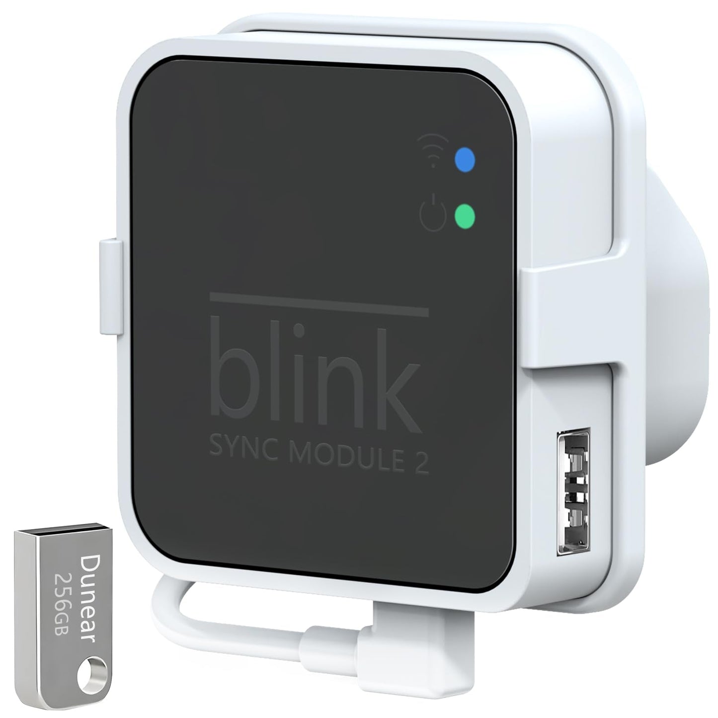 256GB USB Flash Drive and Outlet Mount for Blink Sync Module 2, No-Drilling - Save Space - Easy Move Mount Bracket for Blink Outdoor Indoor Security