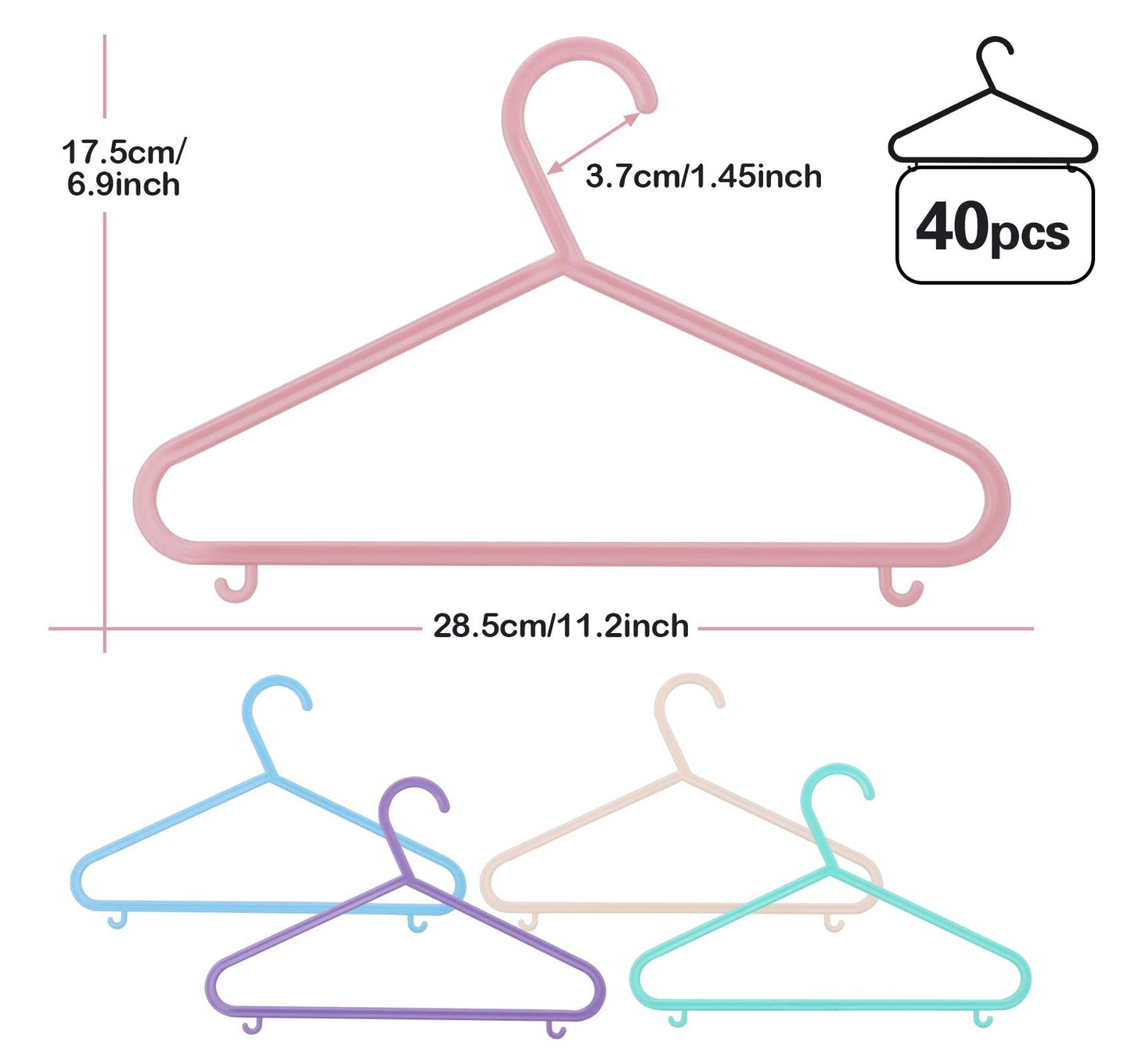 ilauke 40 Pack Kids Hangers with Little Hook