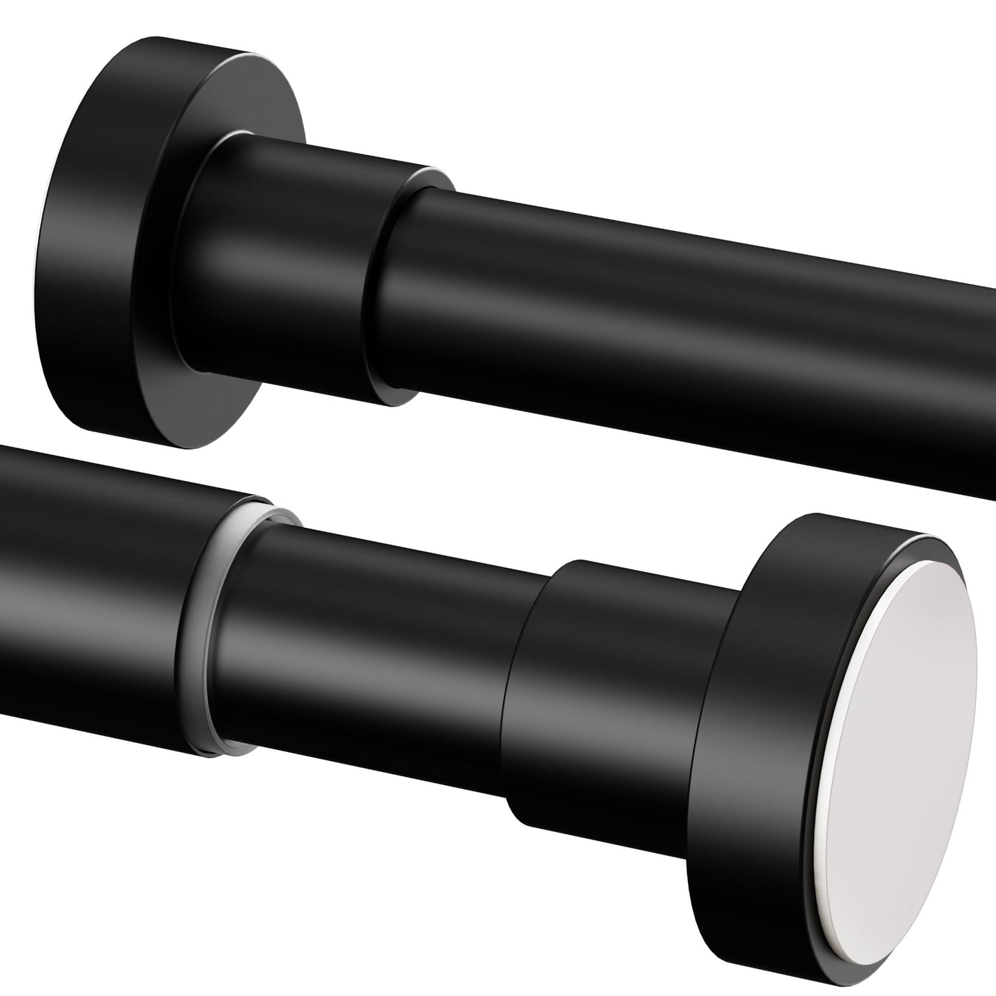 1 x Tension Rods for Curtains, 3m Long & Sturdy, with Shower Curtain Rod No Drilling Curtain Rod No Drilling for Bathroom (190-360cm, ?32mm, Black)